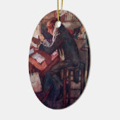 Een kerstkarol: Cratchit en Scrooge Keramisch Ornament (Links)