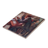 Een kerstkarol: Cratchit en Scrooge Tegeltje (Zijkant)