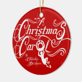 Een kerstkarol keramisch ornament (Links)