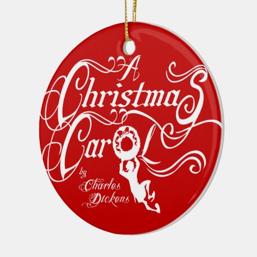 Een kerstkarol keramisch ornament (Links)