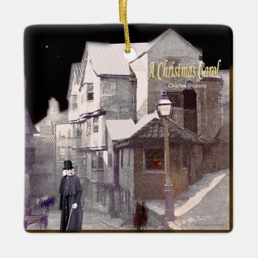 Een kerstkarol keramisch ornament (Voorkant)