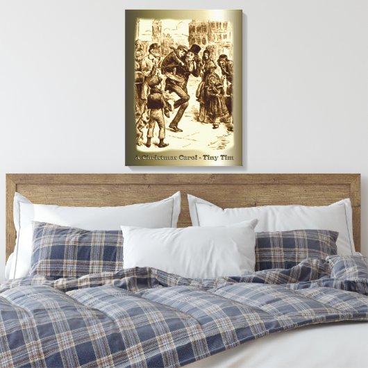 Een kerstkarol - Kleine Tim Canvas Afdruk (Insitu (Slaapkamer))