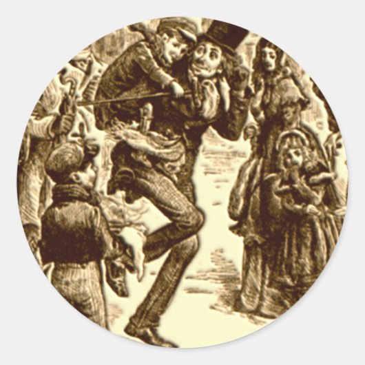 Een kerstkarol - Kleine Tim Ronde Sticker (Voorkant)