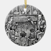 Een kerstkarol: oprichter van het feest keramisch ornament (Voorkant)