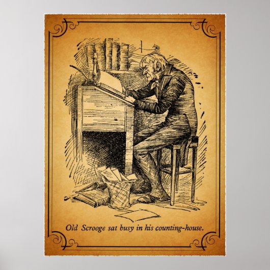 Een kerstkarol: Oude scrollen Poster (Voorkant)