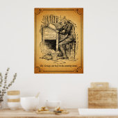 Een kerstkarol: Oude scrollen Poster (Keuken)