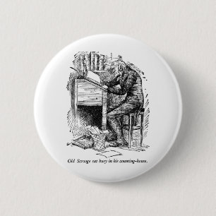 Een kerstkarol ronde button 5,7 cm