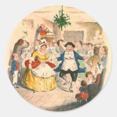 Een kerstkarol ronde sticker (Voorkant)