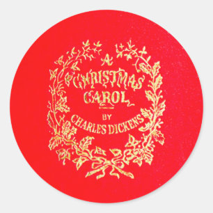 Een kerstkarol   ronde sticker