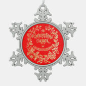 Een kerstkarol | tin sneeuwvlok ornament (Voorkant)