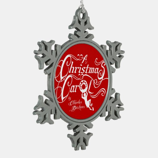 Een kerstkarol tin sneeuwvlok ornament (Links)