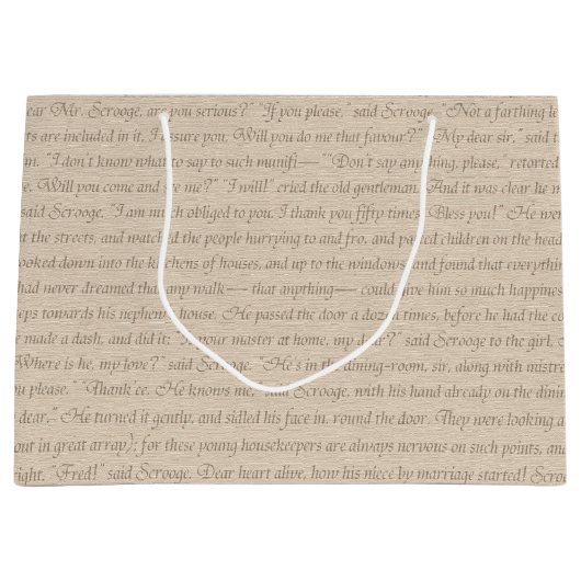 Een kerstkarolcitaat large cadeautasje (Voorkant)