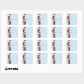 Een Kerstknuffel Cadeaublaadje Vierkante Sticker (Vel)