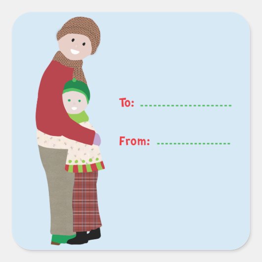 Een Kerstknuffel Cadeaublaadje Vierkante Sticker (Voorkant)