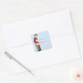 Een Kerstknuffel Cadeaublaadje Vierkante Sticker (Envelop)