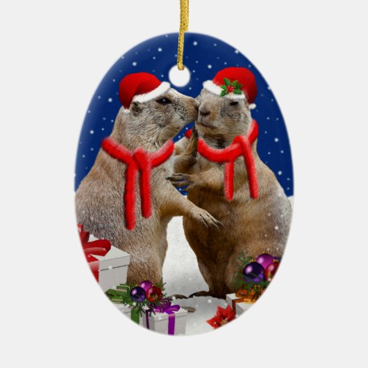 Een kerstkus-versiering keramisch ornament (Voorkant)