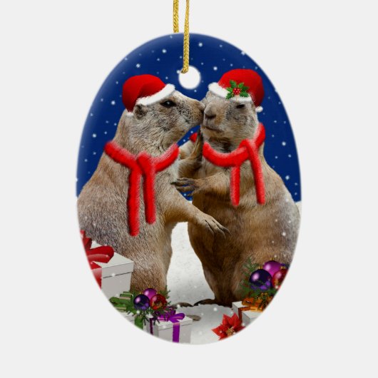 Een kerstkus-versiering keramisch ornament (Achterkant)