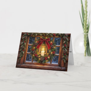 Een kerstlicht om je naar huis te leiden feestdagen kaart