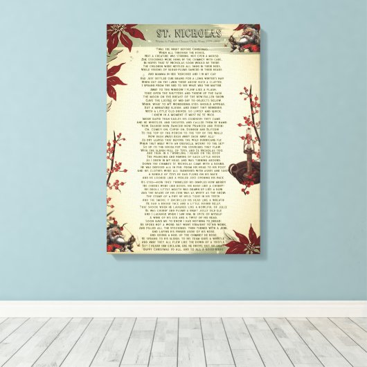 Een kerstlied: Ole St. Nick | Canvas Afdruk (Insitu (Houten vloer))