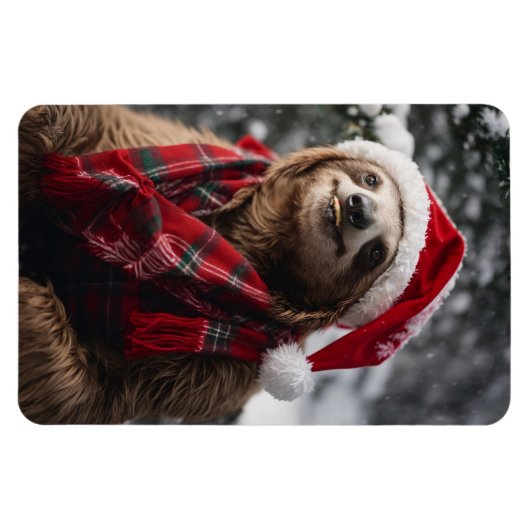 Een kerstluiaard magneet (Horizontaal)