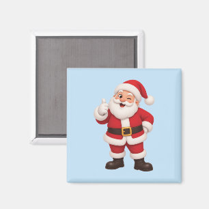 Een Kerstman geeft een duim omhoog met Kerstmis Magneet
