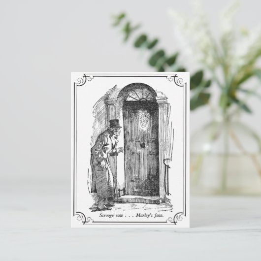 Een kerstman: Marleys gezicht Feestdagenkaart (Staand voorkant)