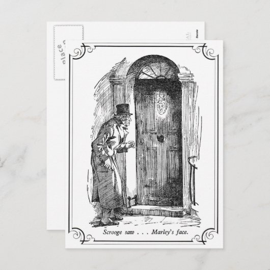 Een kerstman: Marleys gezicht Feestdagenkaart (Voorkant / Achterkant)