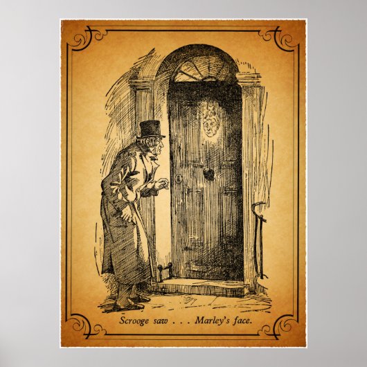 Een kerstman: Marleys gezicht Poster (Voorkant)