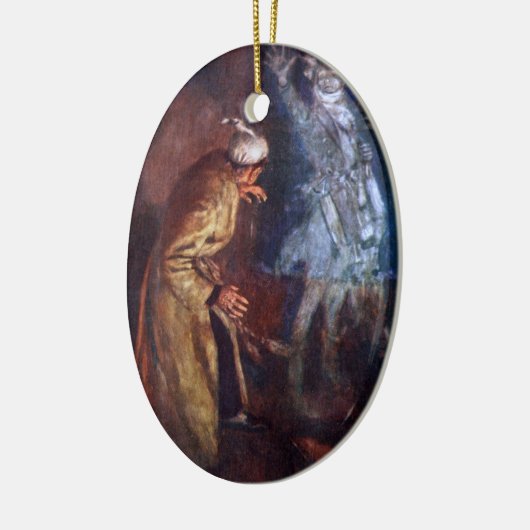 Een kerstman: Marleys Ghost Keramisch Ornament (Links)