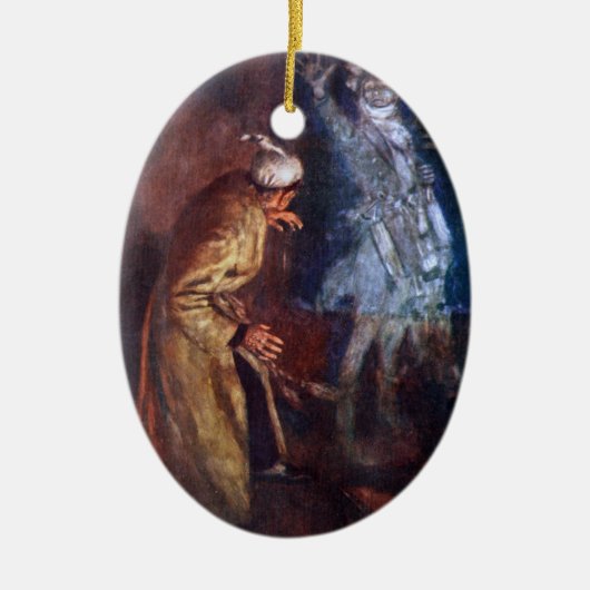 Een kerstman: Marleys Ghost Keramisch Ornament (Voorkant)
