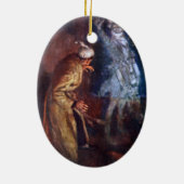 Een kerstman: Marleys Ghost Keramisch Ornament (Achterkant)