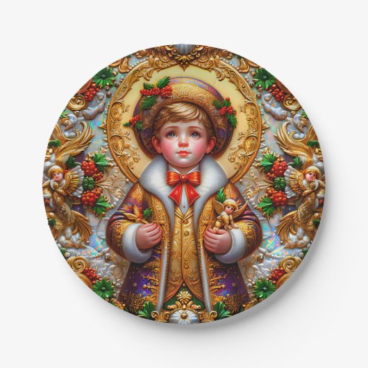 EEN  KERSTMAN ~ SCHATTIGE ~ PAPIEREN BORDJE (Voorkant)