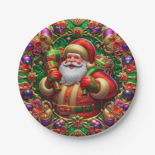 EEN KERSTMAN ~ SCHATTIGE ~ PAPIEREN BORDJE (Voorkant)