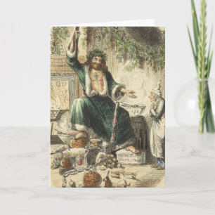 Een kerstman: Scrooge's derde bezoeker Feestdagen Kaart