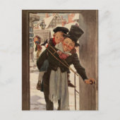 Een kerstman: Tim en Mr Cratchit Briefkaart (Voorkant)