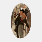 Een kerstman: Tim en Mr Cratchit Keramisch Ornament (Rechts)