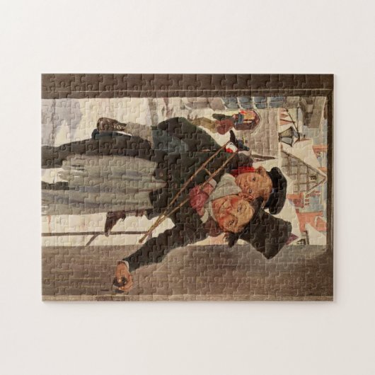 Een kerstman: Tim en Mr Cratchit Legpuzzel (Horizontaal)