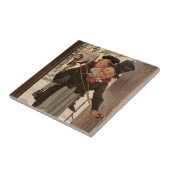 Een kerstman: Tim en Mr Cratchit Tegeltje (Zijkant)