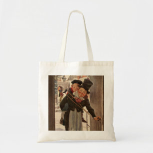 Een kerstman: Tim en Mr Cratchit Tote Bag