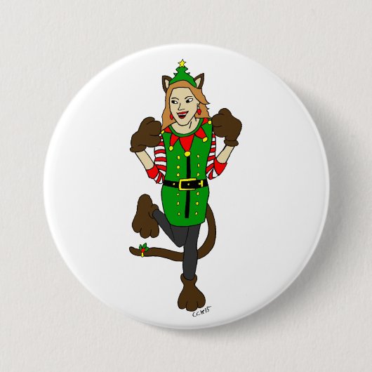 een kerstmeisje Button (Voorkant)