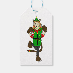 een kerstmeisje cadeaulabel