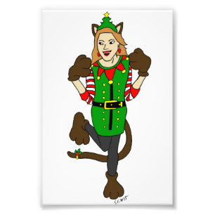 een kerstmeisje foto afdruk