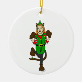 een kerstmeisje keramisch Ornament