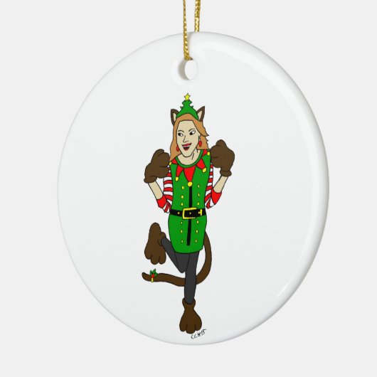 een kerstmeisje keramisch Ornament (Links)