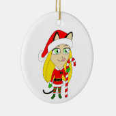 een kerstmeisje keramisch ornament (Rechts)