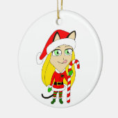een kerstmeisje keramisch ornament (Links)