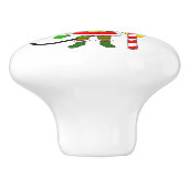 een kerstmeisje keramische knop (Zijkant)