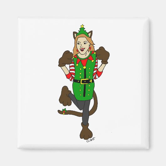 een kerstmeisje magneet (Voorkant)