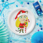 een kerstmeisje papieren bordje (Feest)