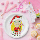 een kerstmeisje papieren bordje (Feest)